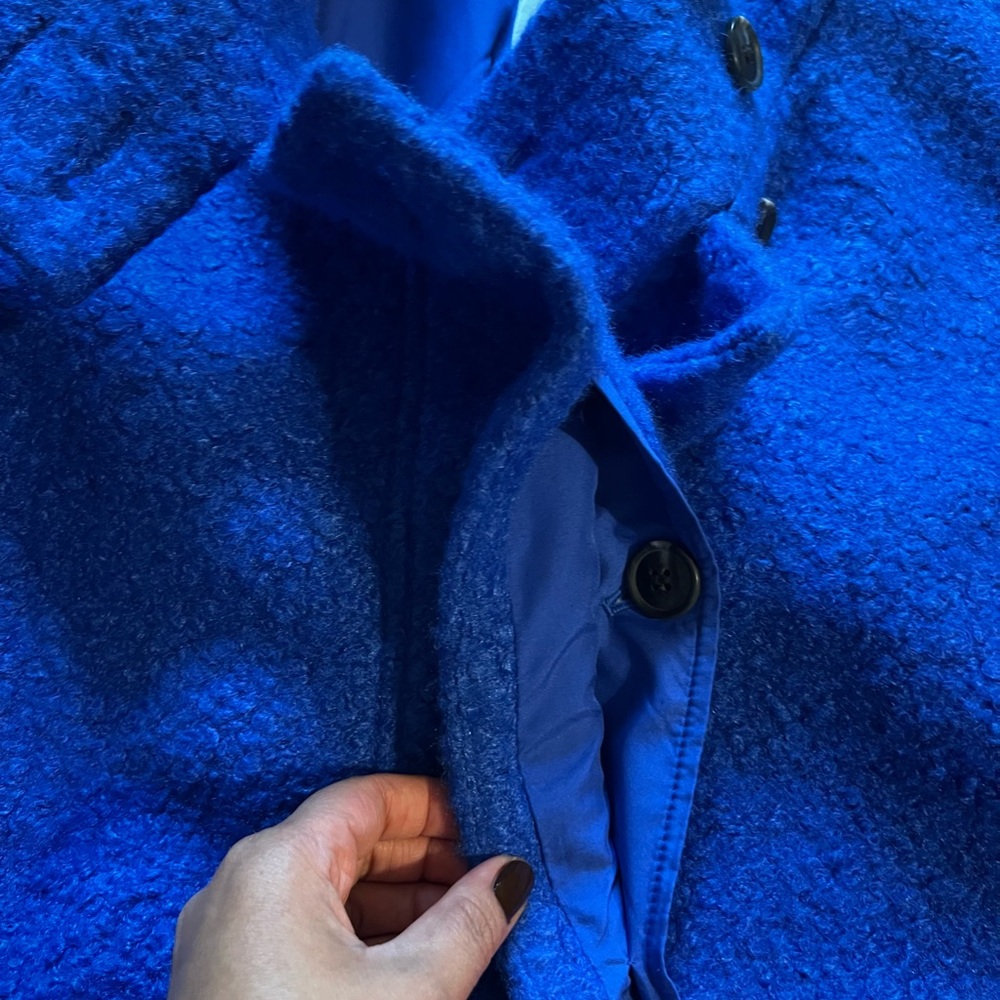 LOFT Royal Blue Teddy Jacket - Picture 8 of 15